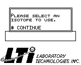 Decay calculator prompt: Please select an isotope to use