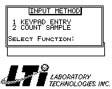 Input method choice: keypad entry or count sample