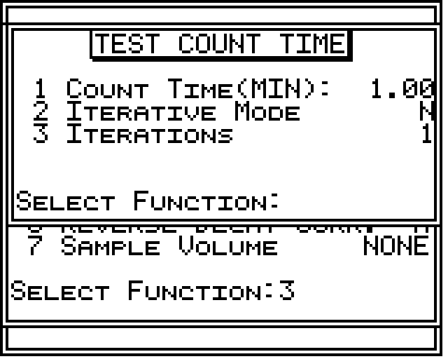 Test count time configuration